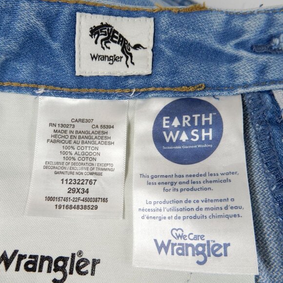Wrangler Wanderer Flare JEANS Size 29 x 34 Blue Meow Laser Tiger Print NEW - Picture 9 of 16